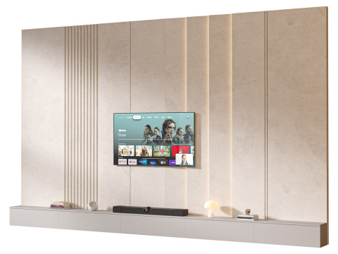 TV wall set 25 3Dモデル