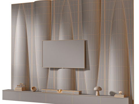 TV wall set 26 3Dモデル