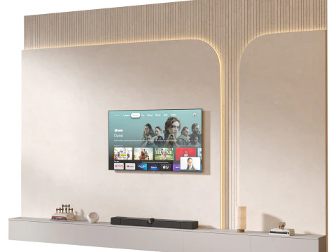 TV wall set 27 3D Model