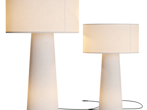 Floor lamp made of fabric and metal cylinder-modern-Eryn 3Dモデル