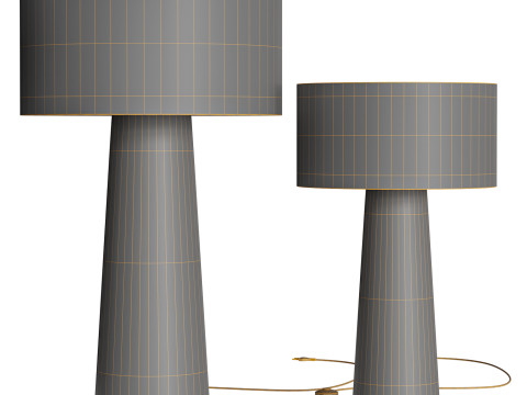 Floor lamp made of fabric and metal cylinder-modern-Eryn 3Dモデル