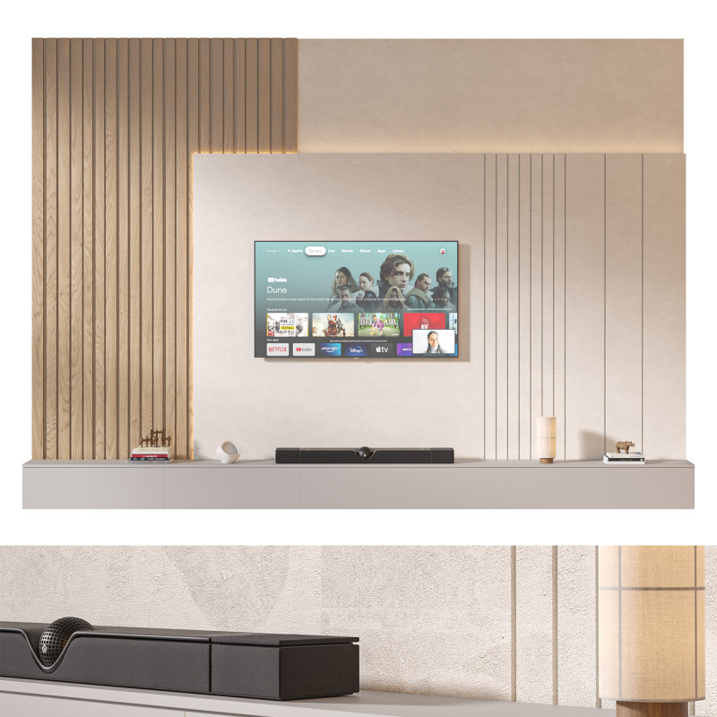 TV wall set 28 3D Model .c4d .max .obj .3ds .fbx .stl .blend 