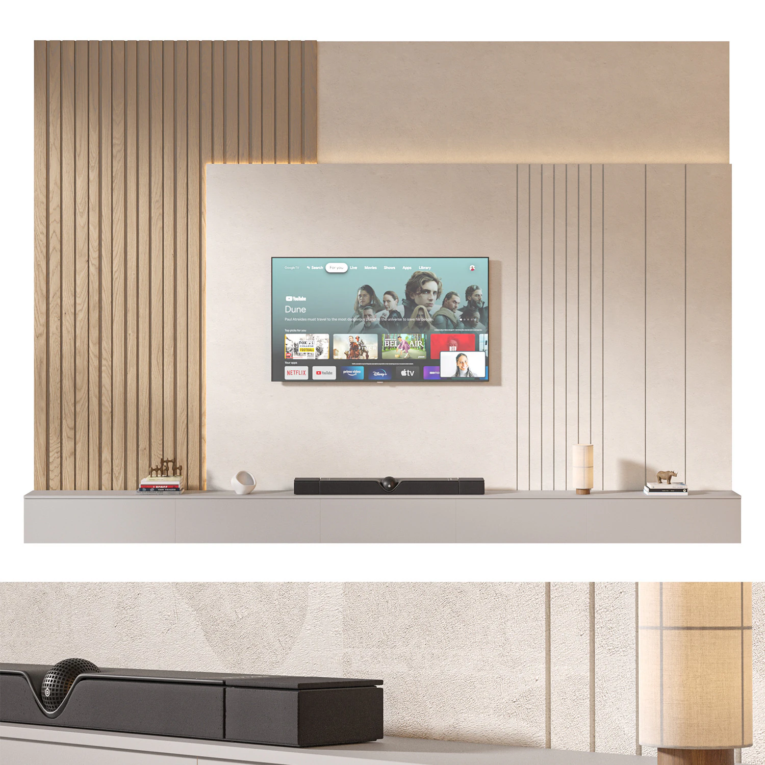 TV wall set 28 3D Model .c4d .max .obj .3ds .fbx .stl .blend