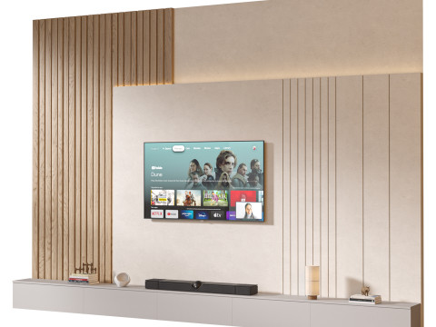 TV wall set 28 3D Model
