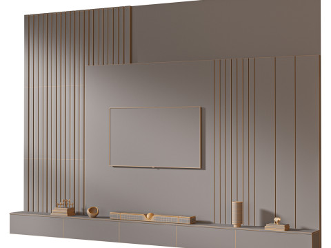 TV wall set 28 3D Model
