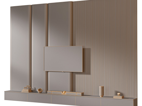 TV wall set 29 3D Модель