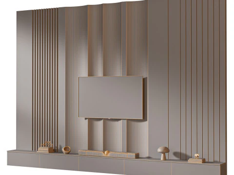 TV wall set 30 3D Model