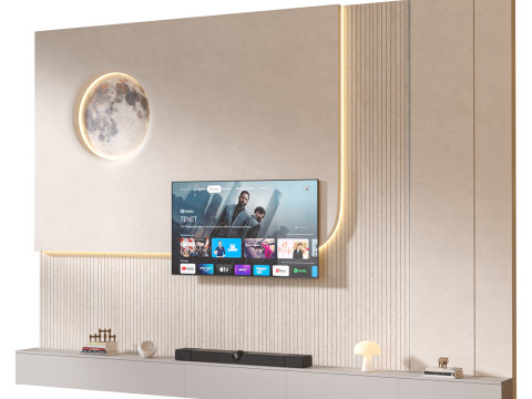 TV wall set 31 3D Model
