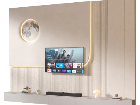 TV wall set 31 3D Model