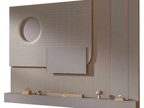 TV wall set 31 3D Model