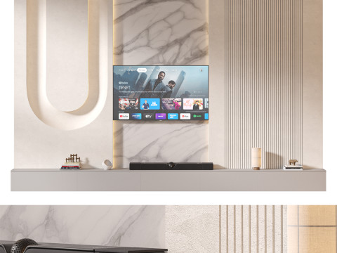 TV wall set 32 3D-Modell