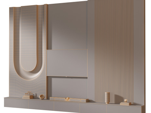 TV wall set 32 3D Модель