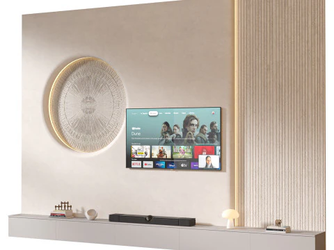 TV wall set 33 3D Model