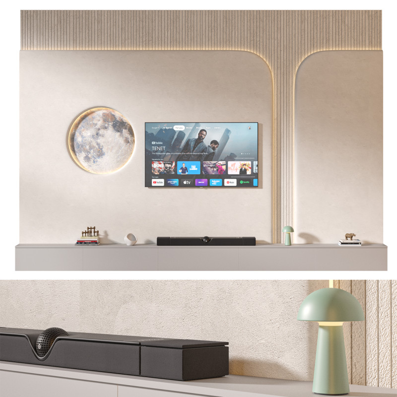 TV wall set 34 3D Модель .c4d .max .obj .3ds .fbx .stl .blend 
