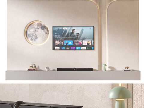 TV wall set 34 3Dモデル