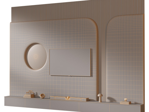 TV wall set 34 3D Модель