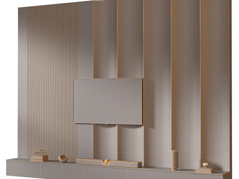 TV wall set 35 3D Model
