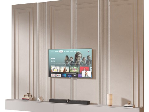 TV wall set 36 Modelo 3D