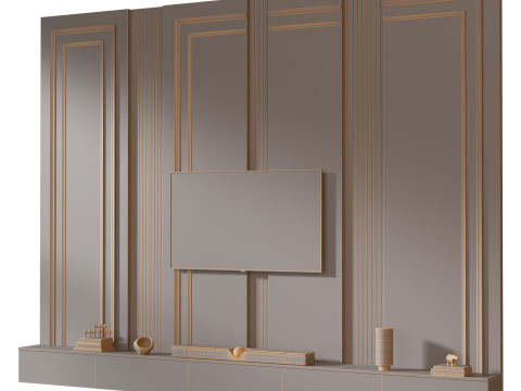 TV wall set 36 Modelo 3D