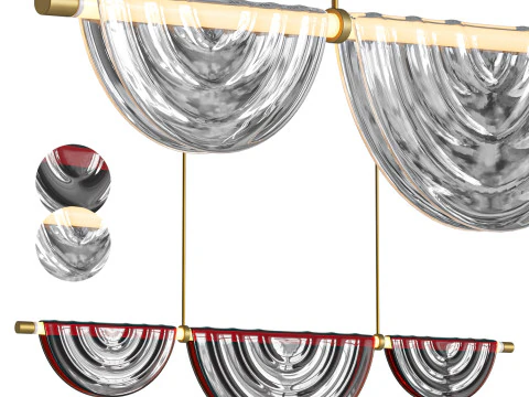 HOLLY HUNT의 Cive Plie 샹들리에 조명 3D 모델