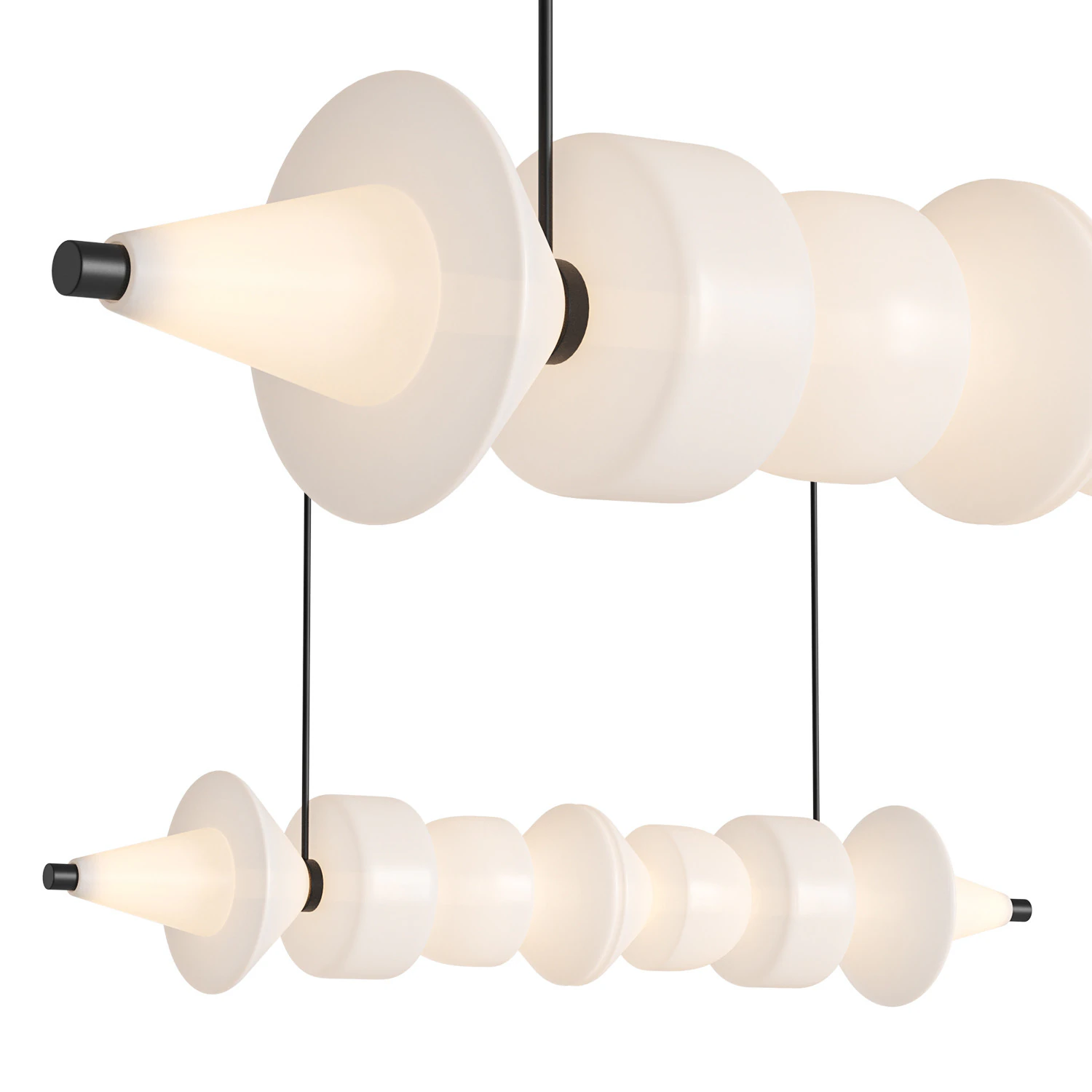 Sonde Satin H Chandelier Light by HOLLY HUNT 3D Model .c4d .max .obj .3ds .fbx .stl .blend 