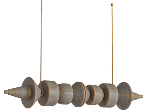 Sonde Satin H Chandelier Light by HOLLY HUNT Modello 3D