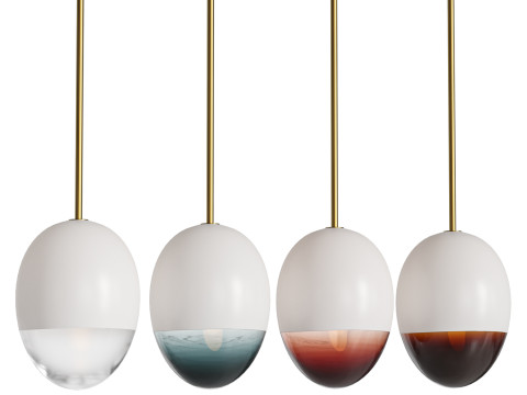 Pilule Pendant Light by HOLLY HUNT Model 3D