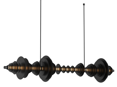 Gravity Ripples Metal Chandelier by HOLLY HUNT Modello 3D