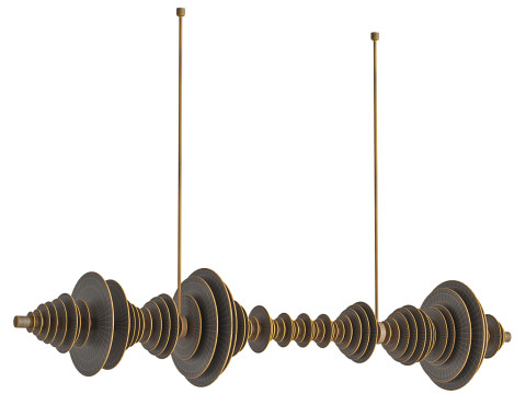 Gravity Ripples Metal Chandelier by HOLLY HUNT Modello 3D
