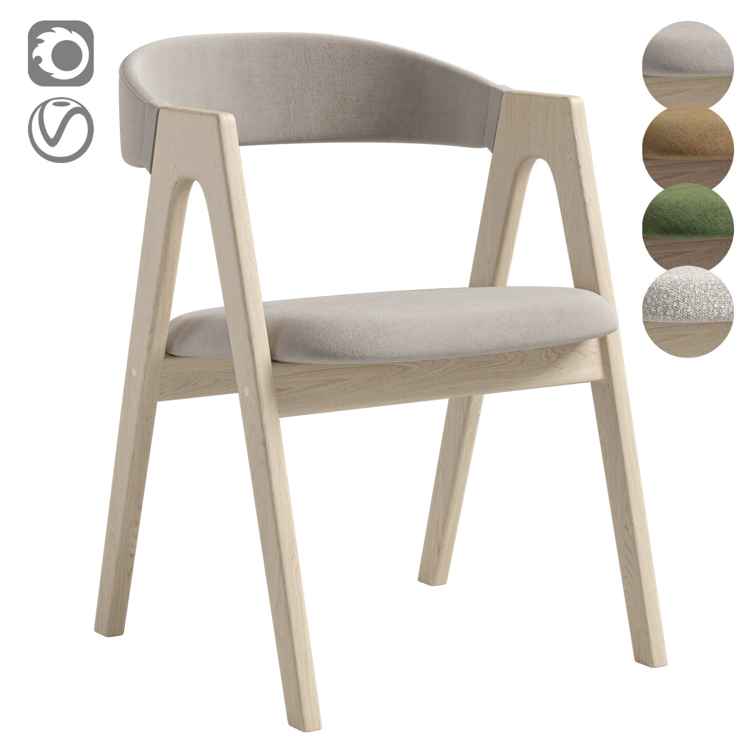 Deephouse Dublin chair 3D Model .c4d .max .obj .3ds .fbx .stl .blend