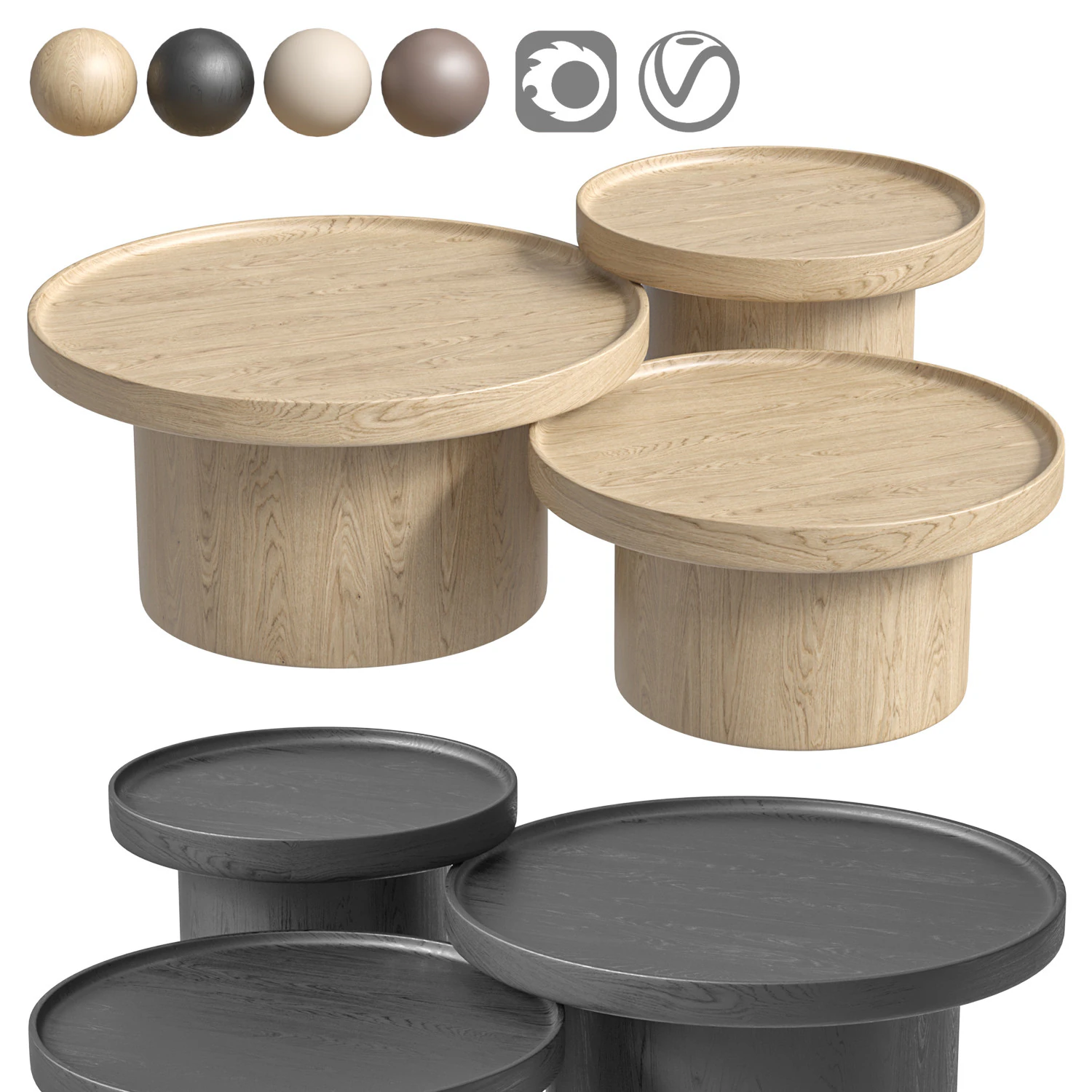 Most popular Solid Wood Coffee Table 3D Model .c4d .max .obj .3ds .fbx .stl .blend 