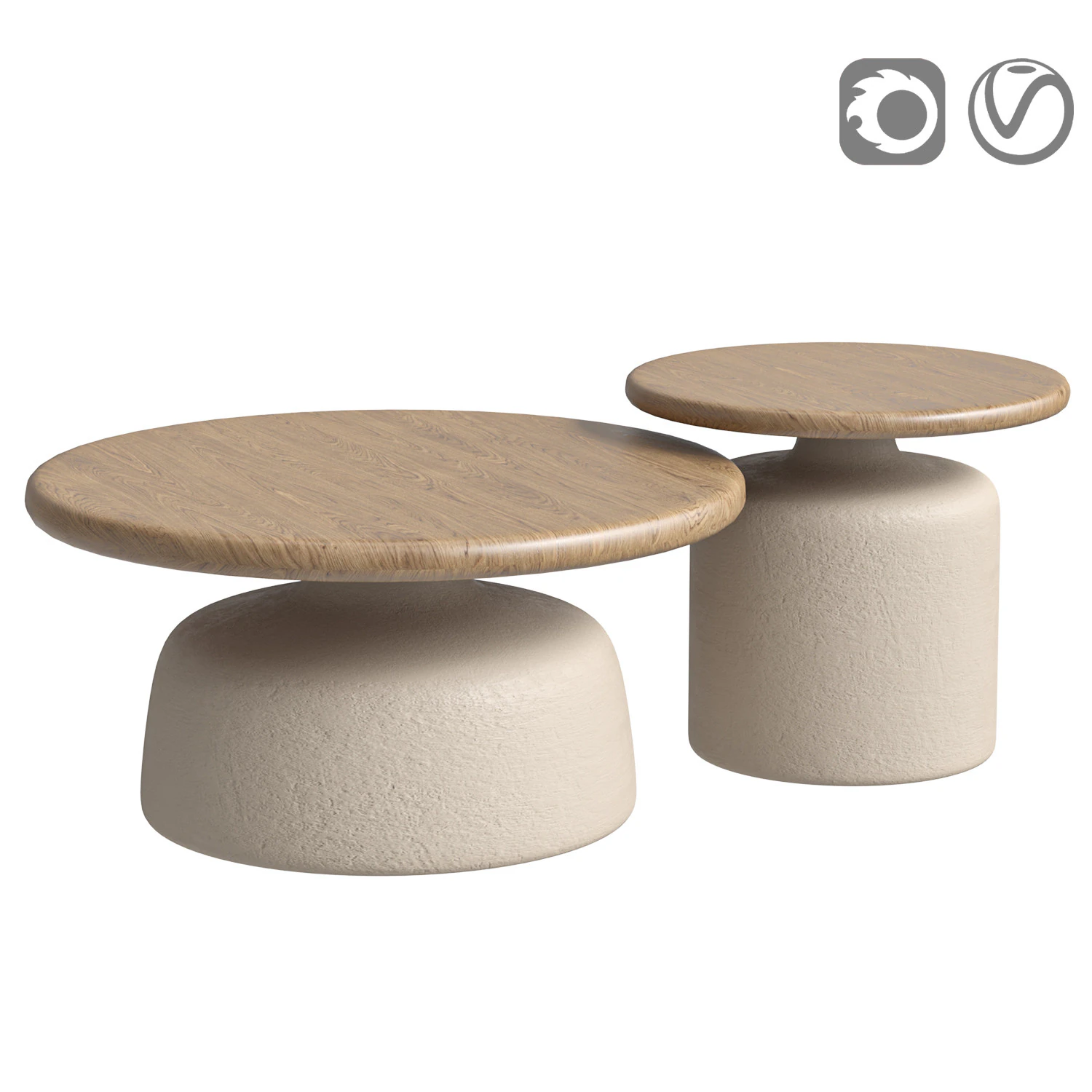 Luxuriöser, moderner, skandinavischer, einfacher Teetisch und Couchtisch aus Eichenholz 3D Modell .c4d .max .obj .3ds .fbx .stl .blend