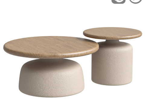 Luxury Modern Scandinavian Simple Oak Wooden Contemporary Centerpiece Tea Table Coffee Table Modelo 3D