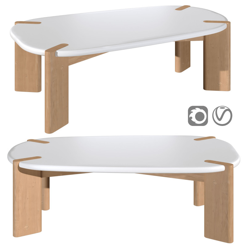 Organic coffee table Galet By La Redoute Modelo 3D .c4d .max .obj .3ds .fbx .stl .blend