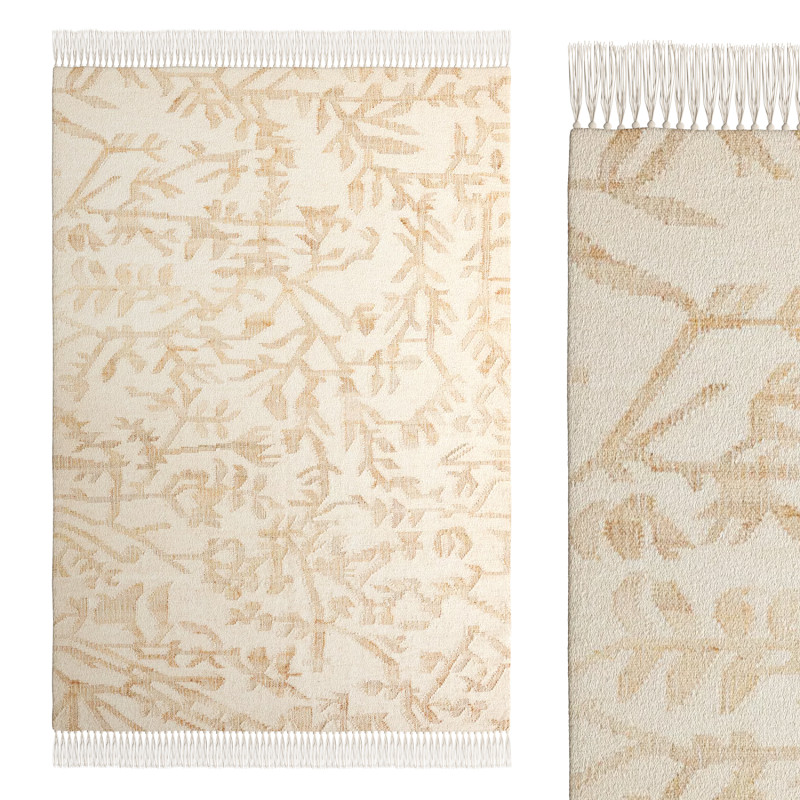Flatwoven Fronde Wool Jute Rug Modèle 3D .c4d .max .obj .3ds .fbx .stl .blend