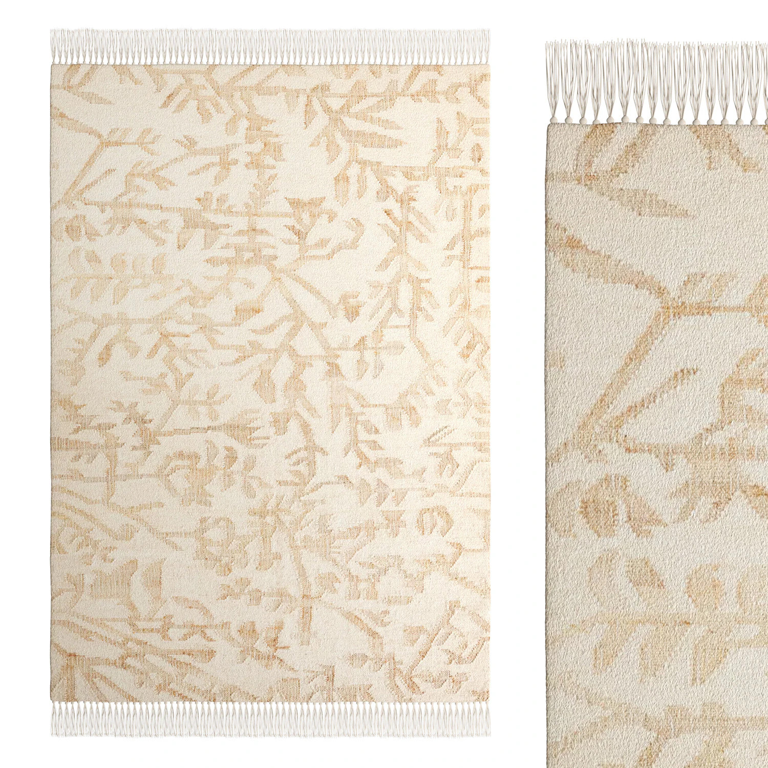 Flatwoven Fronde Wool Jute Rug 3D Model .c4d .max .obj .3ds .fbx .stl .blend 