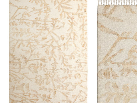 Flatwoven Fronde Wool Jute Rug Modelo 3D