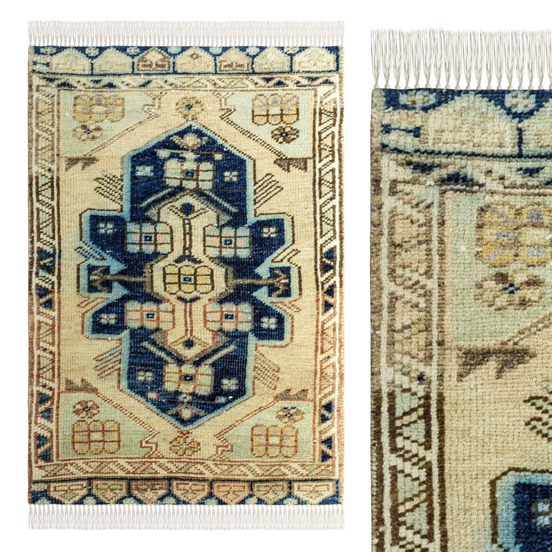 District Loom Vintage Turkish Mini Rug 3D Model .c4d .max .obj .3ds .fbx .stl .blend