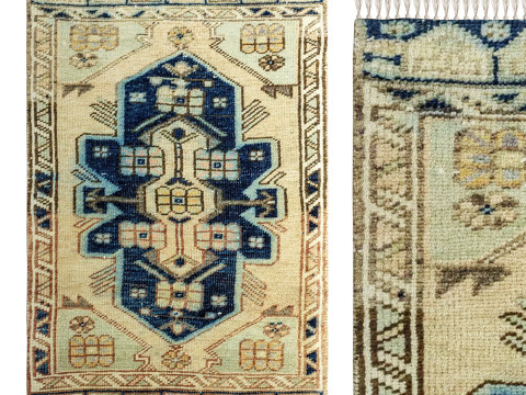 District Loom Vintage Turkish Mini Rug Modelo 3D