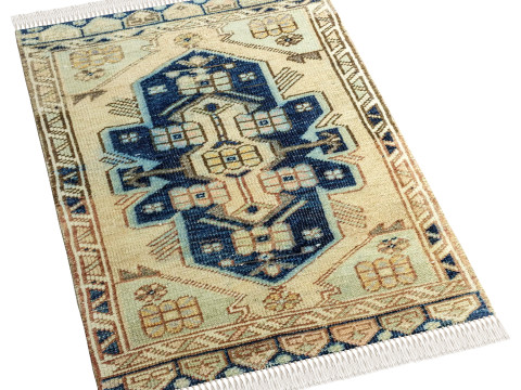 District Loom Vintage Turkish Mini Rug 3D Model