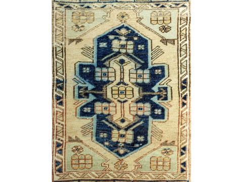 District Loom Vintage Turkish Mini Rug 3D Model
