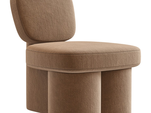 Steel Blue Corduroy Thea Accent Chair 3D Model
