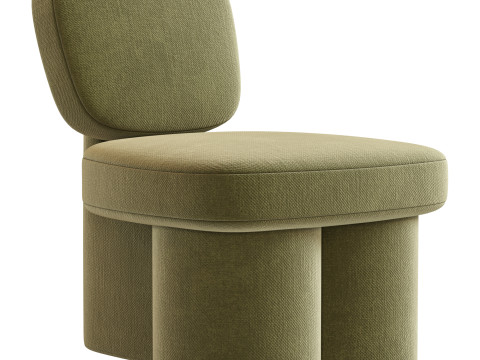 Steel Blue Corduroy Thea Accent Chair 3D Model