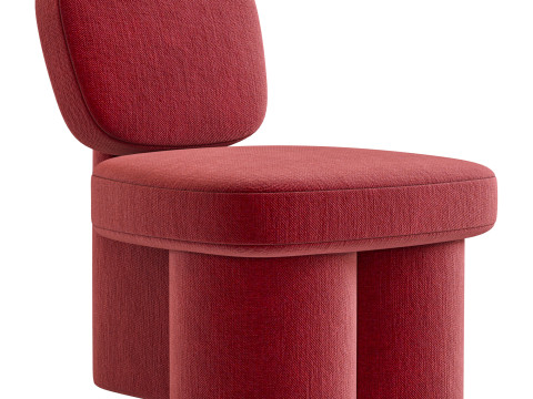 Steel Blue Corduroy Thea Accent Chair 3D Model