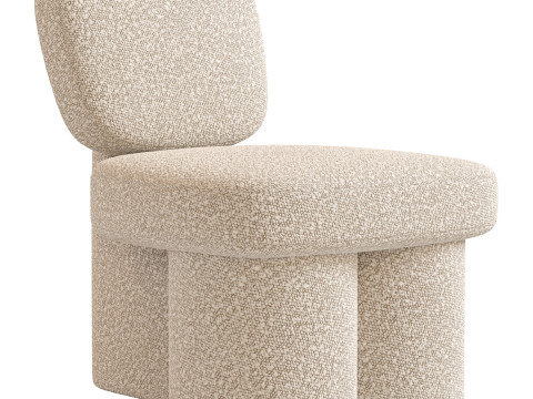 Steel Blue Corduroy Thea Accent Chair 3D Model