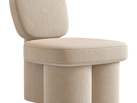 Steel Blue Corduroy Thea Accent Chair 3D Model