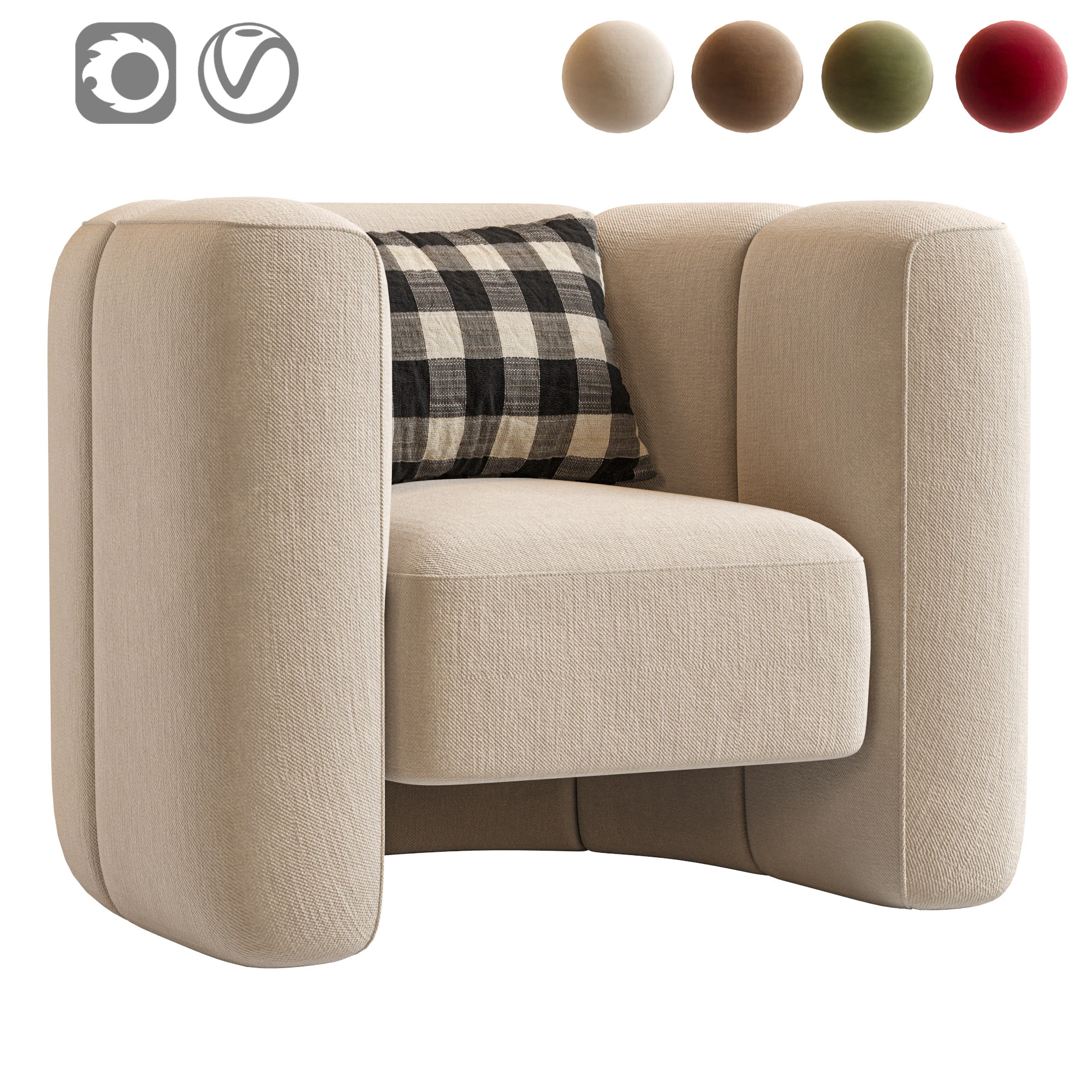 Mila Chair 3D Model .c4d .max .obj .3ds .fbx .stl .blend