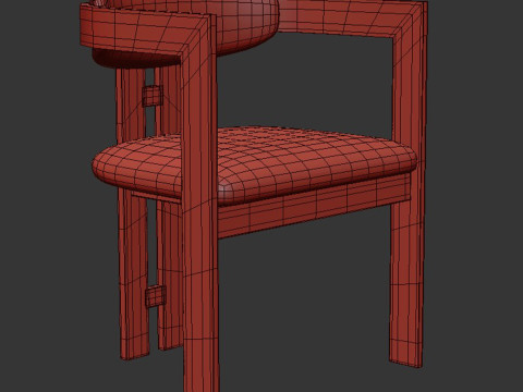 Neo Velvet Arm Chair 3D Model