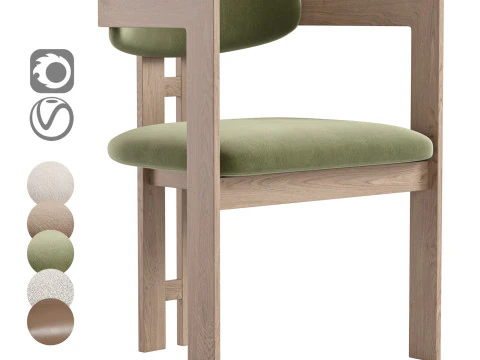 Poltroncina in velluto neo Modello 3D