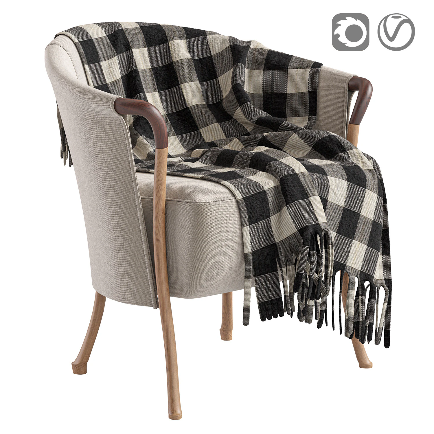 Armchair PROGETTI 63230 By Giorgetti 3D Model .c4d .max .obj .3ds .fbx .stl .blend
